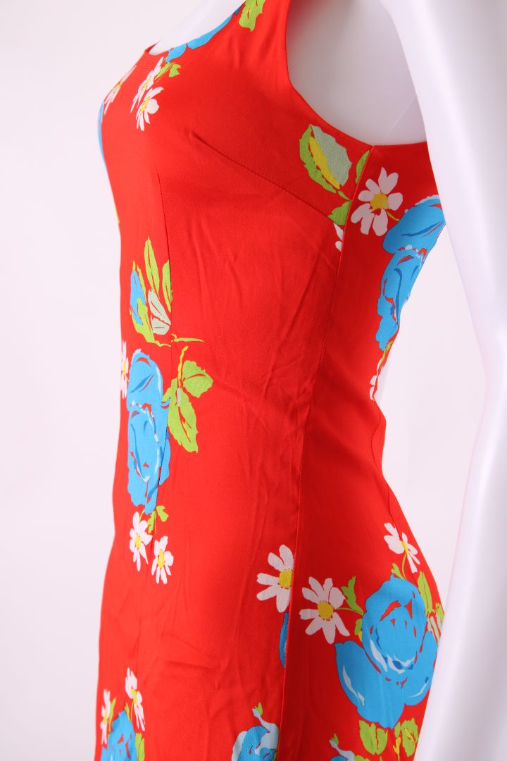 DE LA VALI Floral Strappy Mini Dress Red 6 | O/S, Red