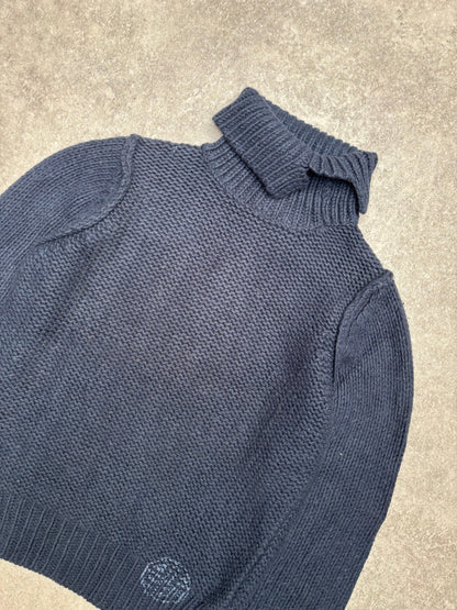 Diesel Asymmatric Cut-out Detail Turtleneck Chunky Knit Sewater