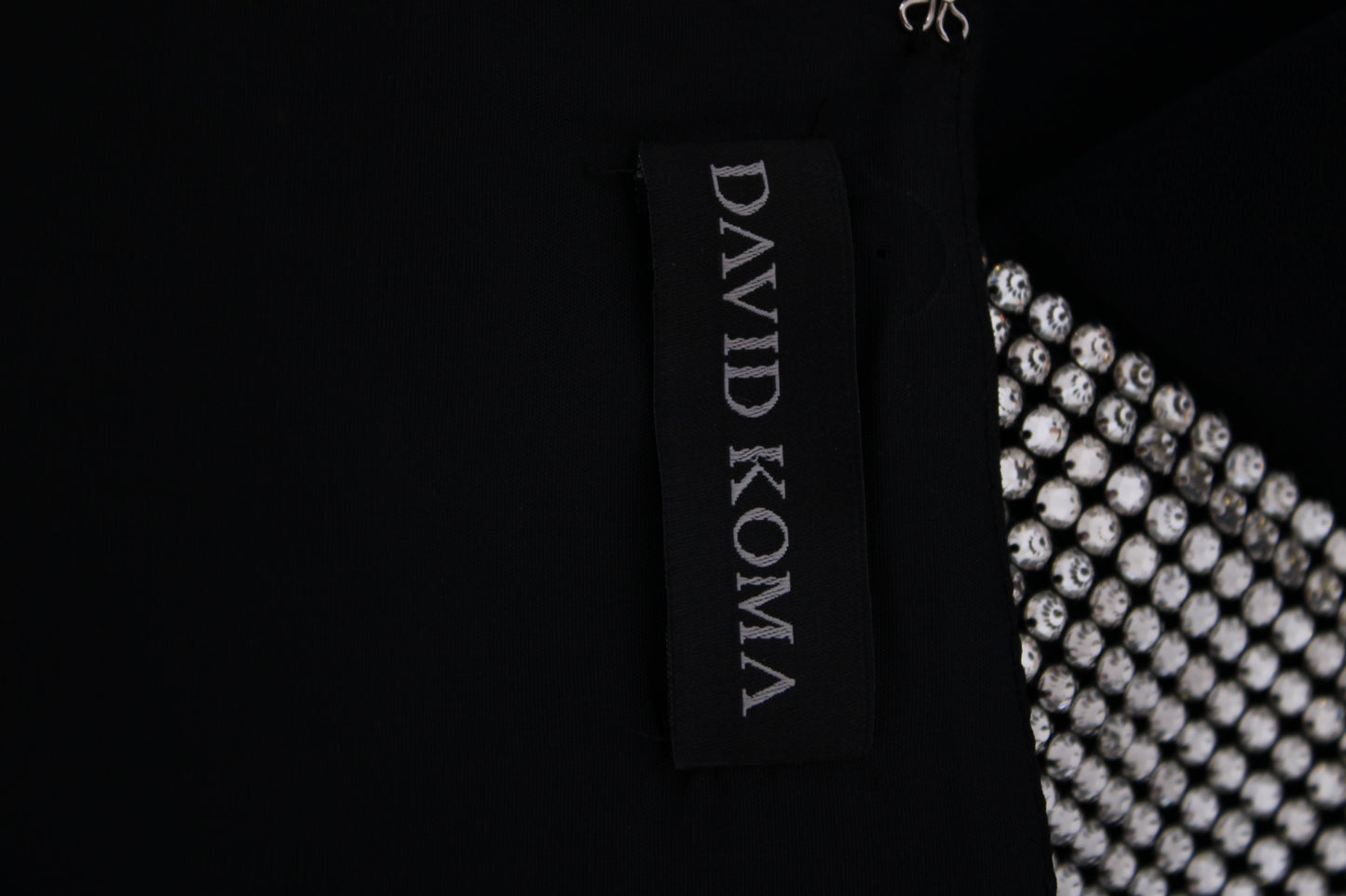 Black David Koma Crystal Embellished Top, 12 | Default Title, Black