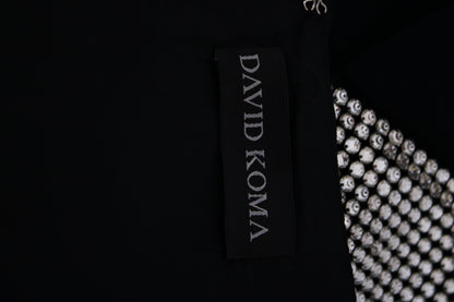 Black David Koma Crystal Embellished Top, 12 | Default Title, Black