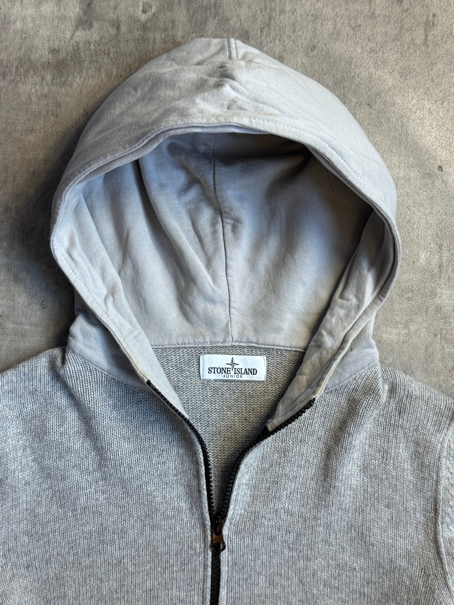 A/W 2016 Stone Island Grey Hybrid Knit Hoodie