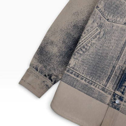 DIOR ACID WASH LOGO PRINTED OVERSHIRT BEIGE 40 / M | Medium, Beige