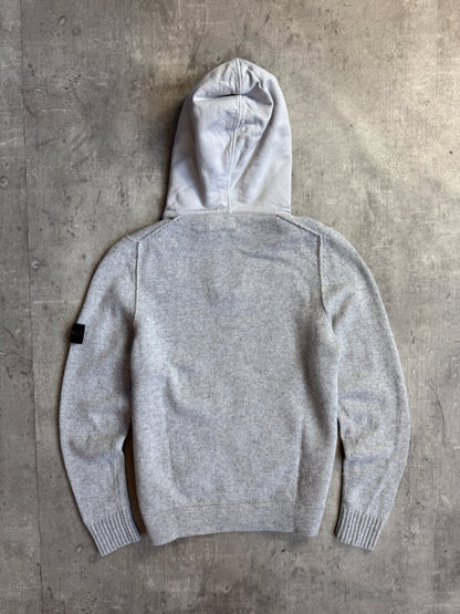 A/W 2016 Stone Island Grey Hybrid Knit Hoodie