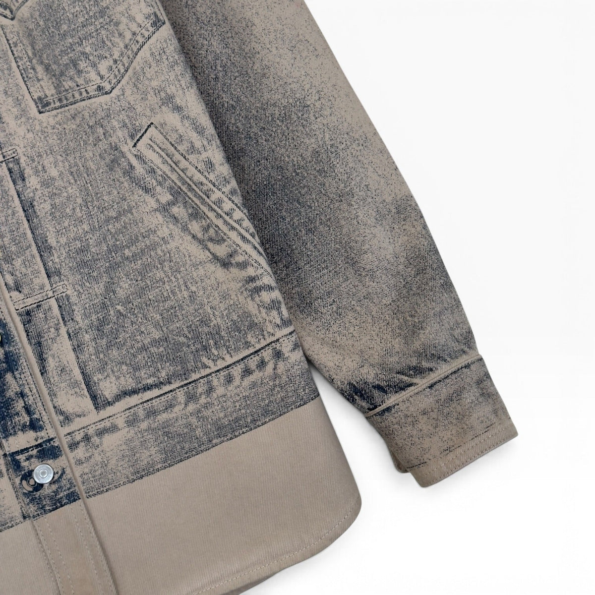 DIOR ACID WASH LOGO PRINTED OVERSHIRT BEIGE 40 / M | Medium, Beige
