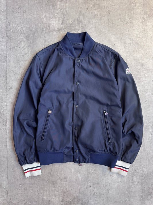 Moncler Navy Nylon Cuffed Bomber Jacket