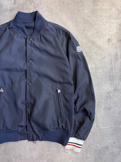 Moncler Navy Nylon Cuffed Bomber Jacket