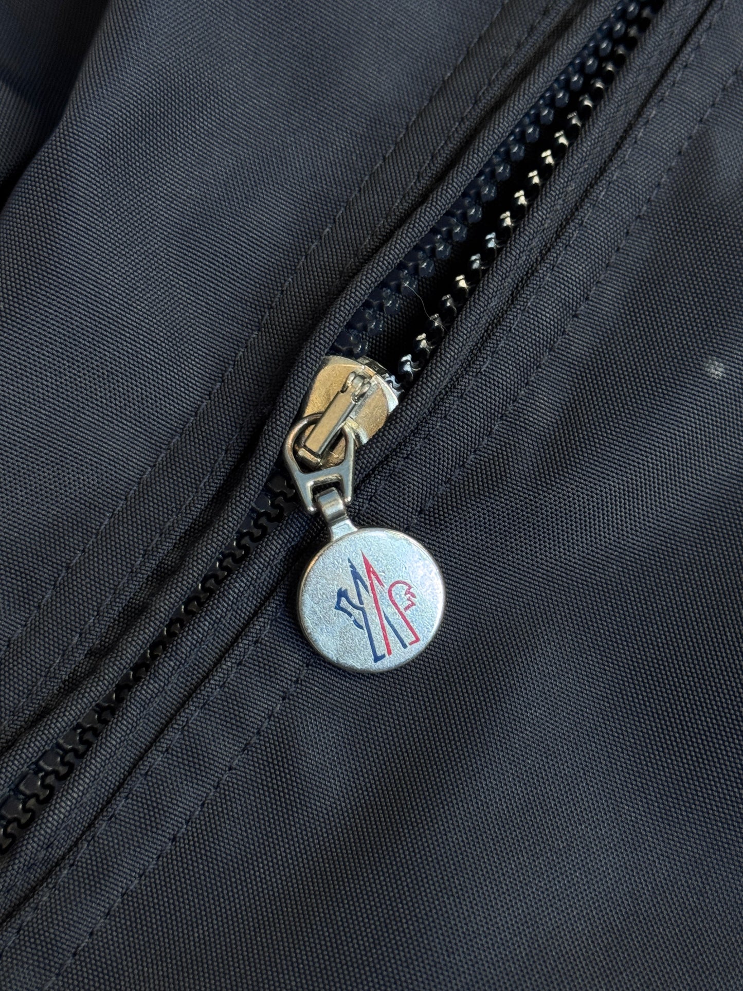 Moncler Navy Nylon Cuffed Bomber Jacket