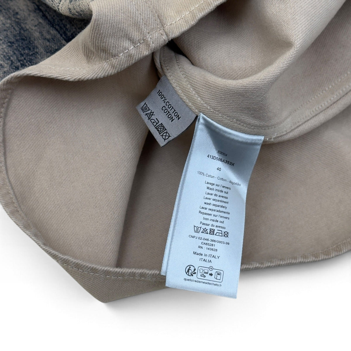 DIOR ACID WASH LOGO PRINTED OVERSHIRT BEIGE 40 / M | Medium, Beige