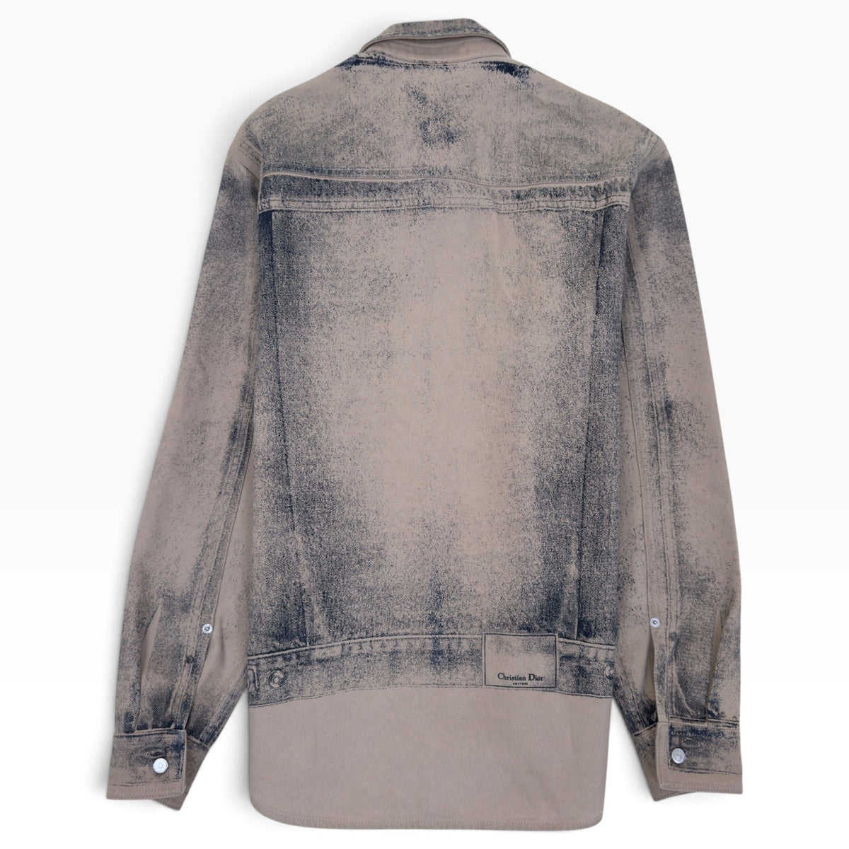 DIOR ACID WASH LOGO PRINTED OVERSHIRT BEIGE 40 / M | Medium, Beige
