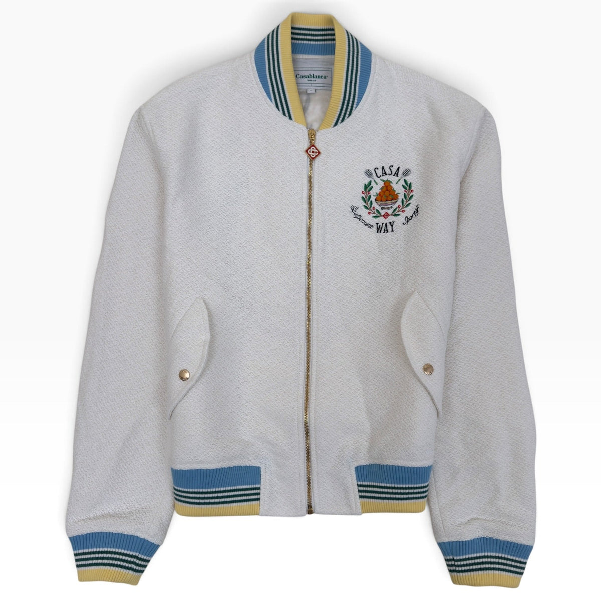 CASABLANCA TROPHY BOMBER JACKET WHITE L | Large, White