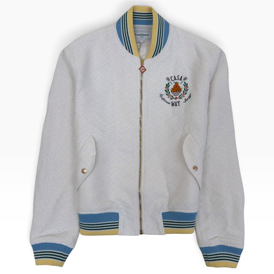 CASABLANCA TROPHY BOMBER JACKET WHITE L | Large, White