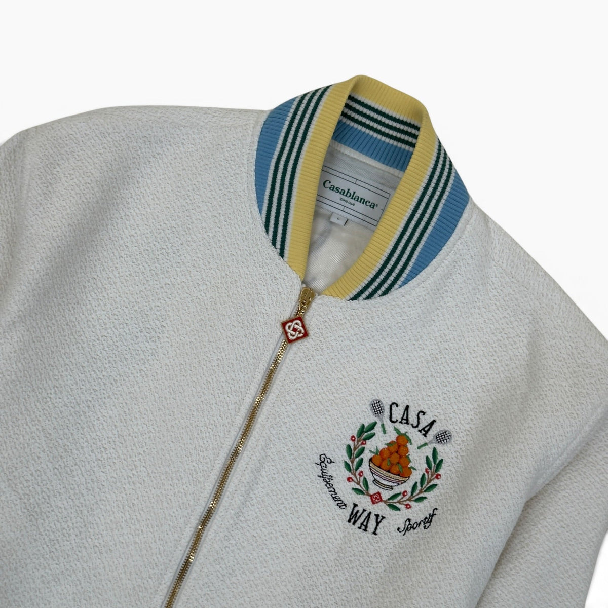 CASABLANCA TROPHY BOMBER JACKET WHITE L | Large, White