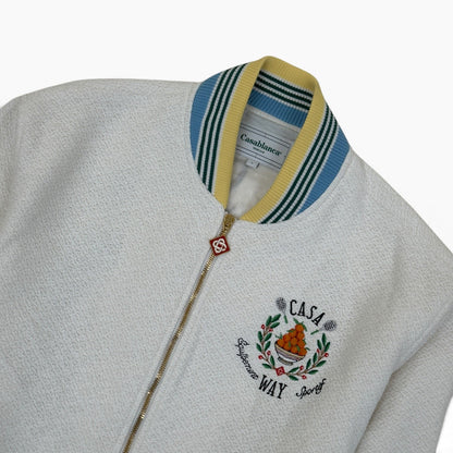 CASABLANCA TROPHY BOMBER JACKET WHITE L | Large, White