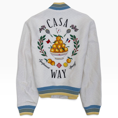 CASABLANCA TROPHY BOMBER JACKET WHITE L | Large, White