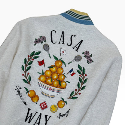 CASABLANCA TROPHY BOMBER JACKET WHITE L | Large, White
