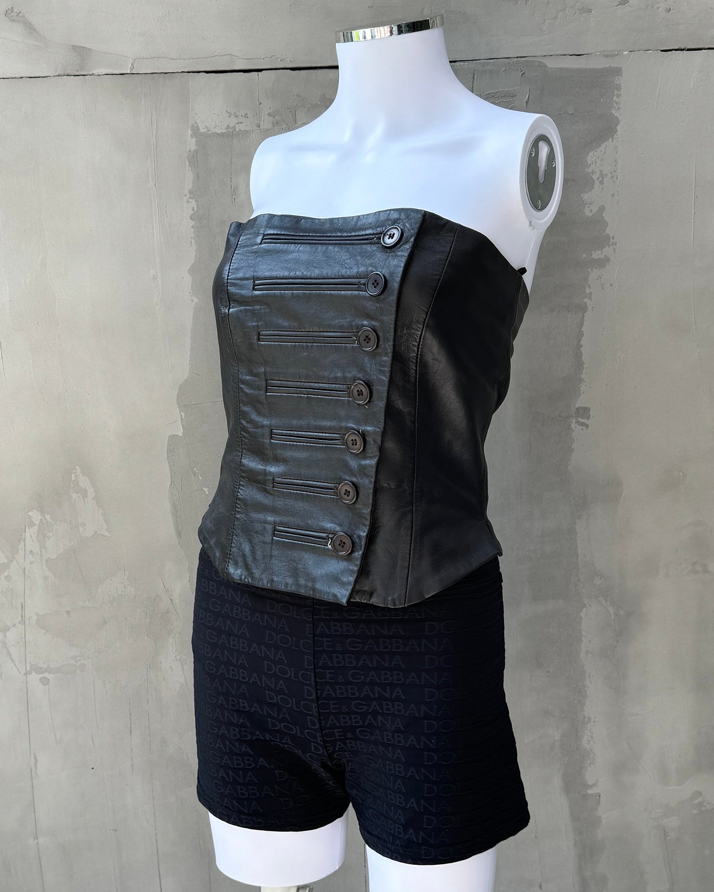 NEED YOU LEATHER CORSET BODICE - S | Small, Black