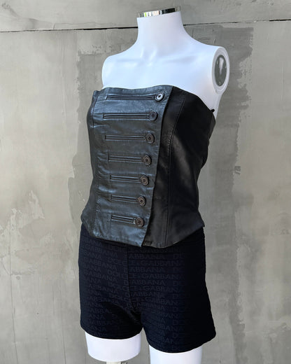 NEED YOU LEATHER CORSET BODICE - S | Small, Black