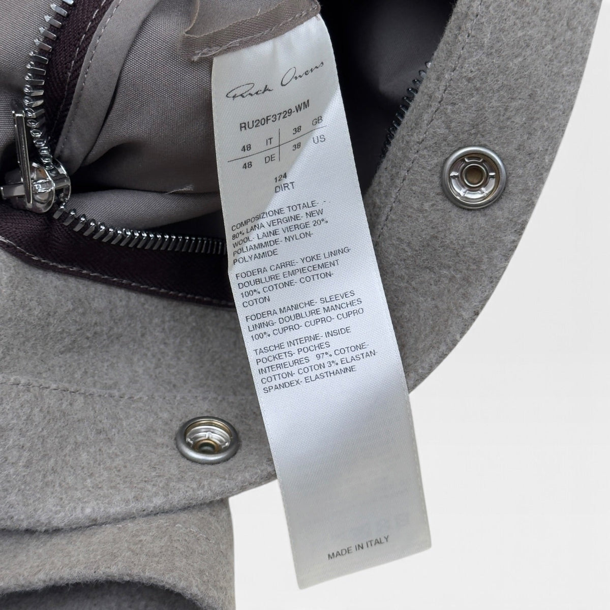 RICK OWENS PERFORMA F/W 20 WOOL JACKET DIRT 48 / S | Small, Dirt