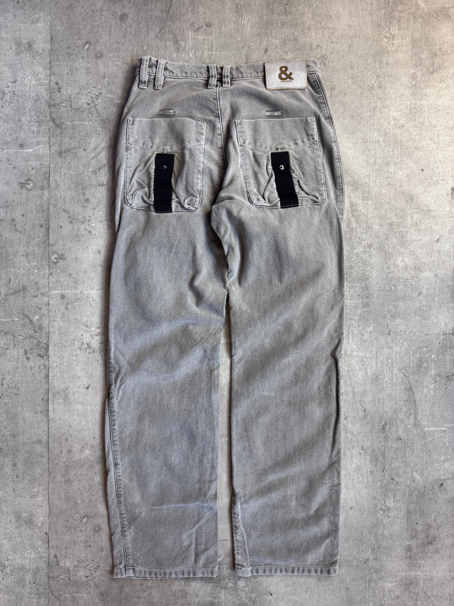 Dolce and Gabbana Textured Grey Utility Trousers