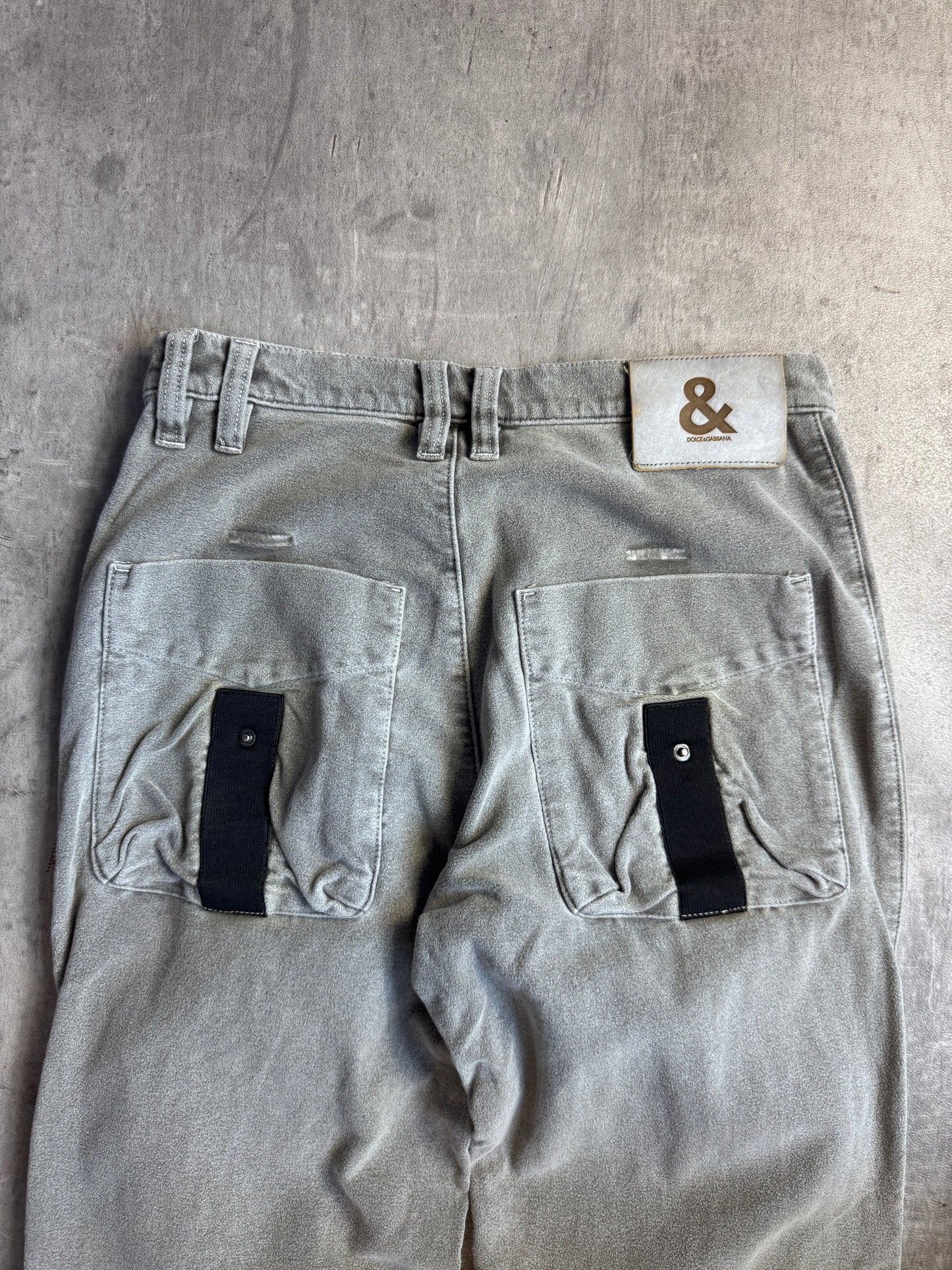 Dolce and Gabbana Textured Grey Utility Trousers