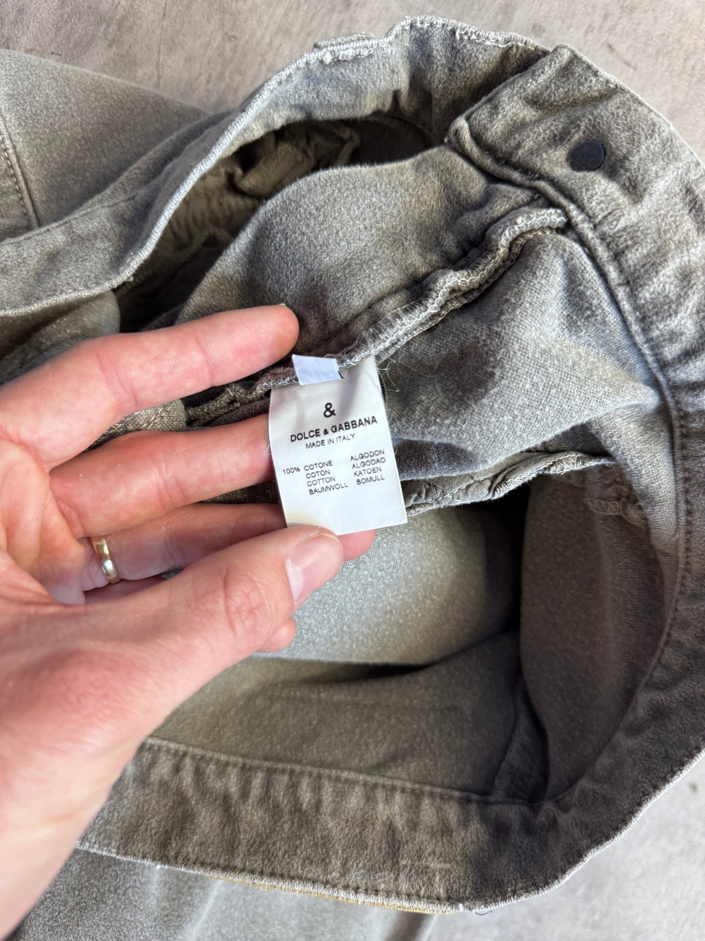 Dolce and Gabbana Textured Grey Utility Trousers