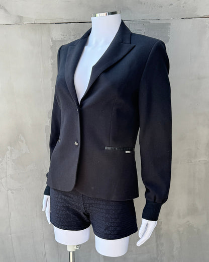 JUNIOR GAULTIER BLACK 'PARIS' BLAZER - S