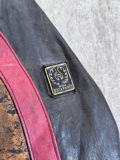 Belstaff Black Prince 'Save Tibet' Painted Moto Leather Jacket