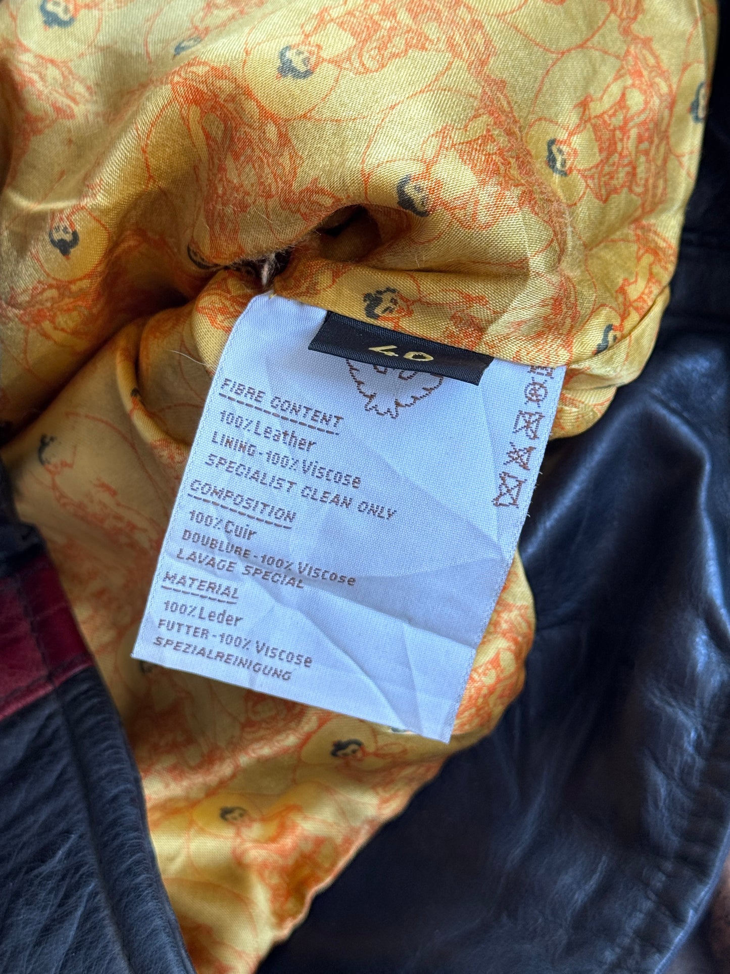 Belstaff Black Prince 'Save Tibet' Painted Moto Leather Jacket