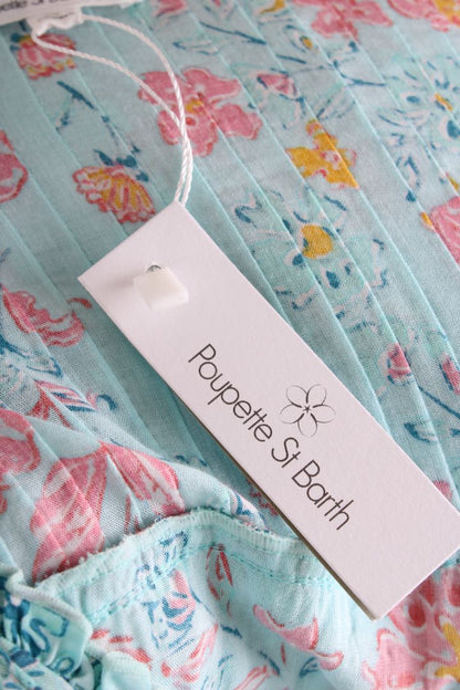 Poupette St Barth Floral Long Sleeve Dress Blue XS | O/S, Blue