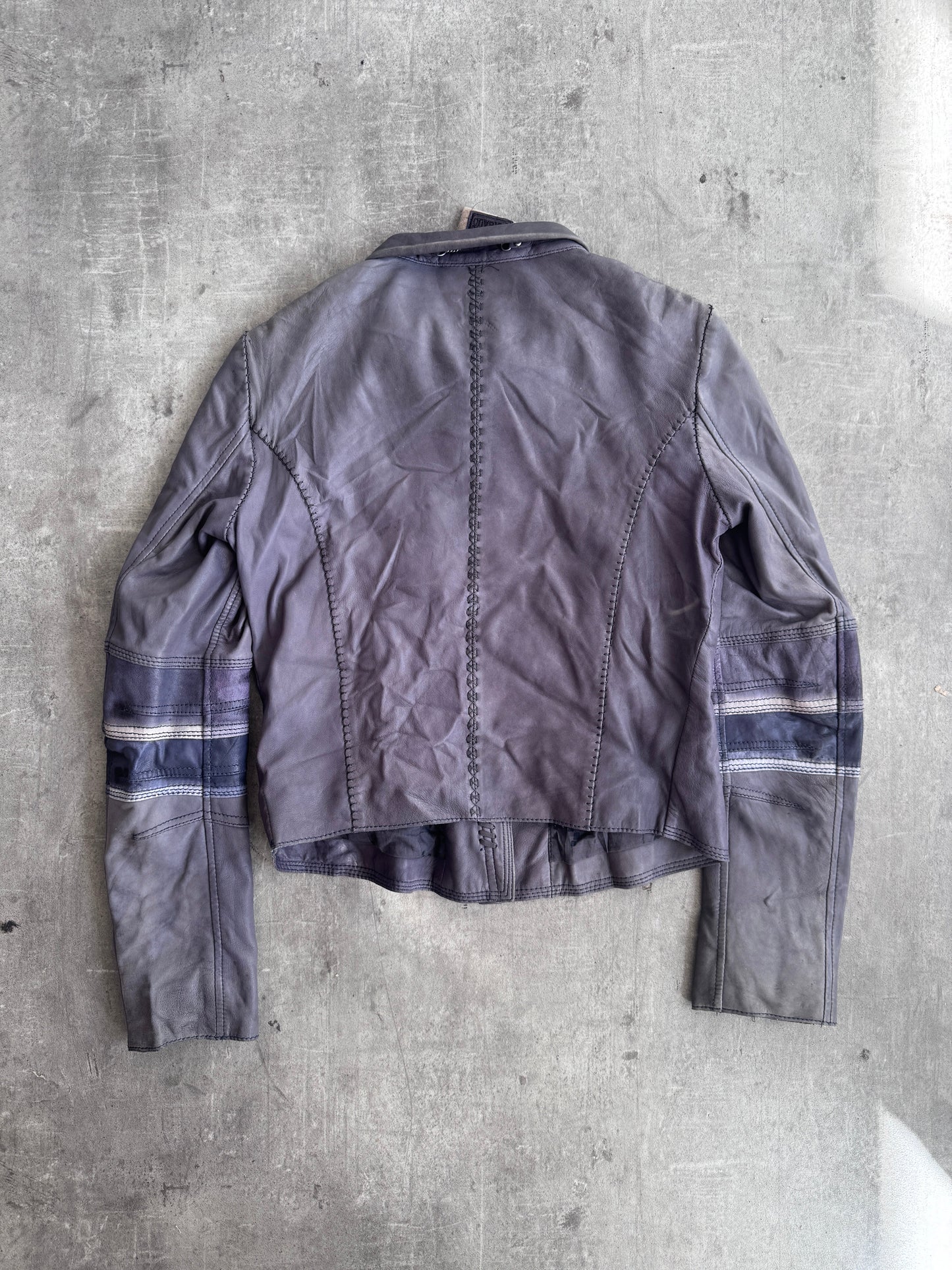 Marithe Francois Girbaud Button Up Leather Jacket