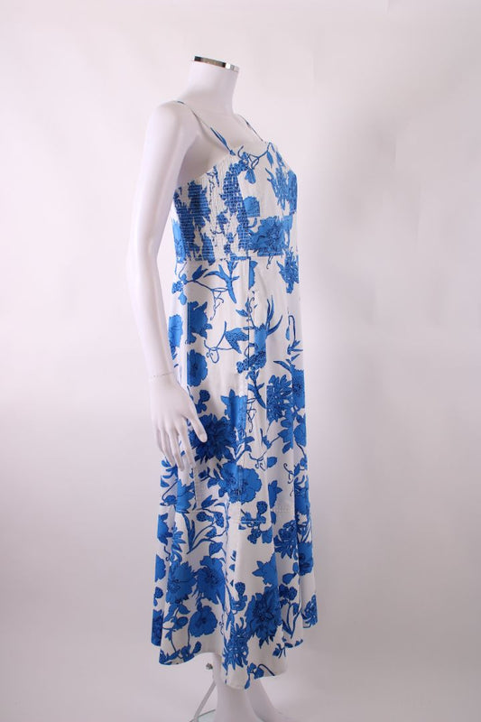 ME+EM Floral strappy long dress blue and white 12 | O/S, Blue