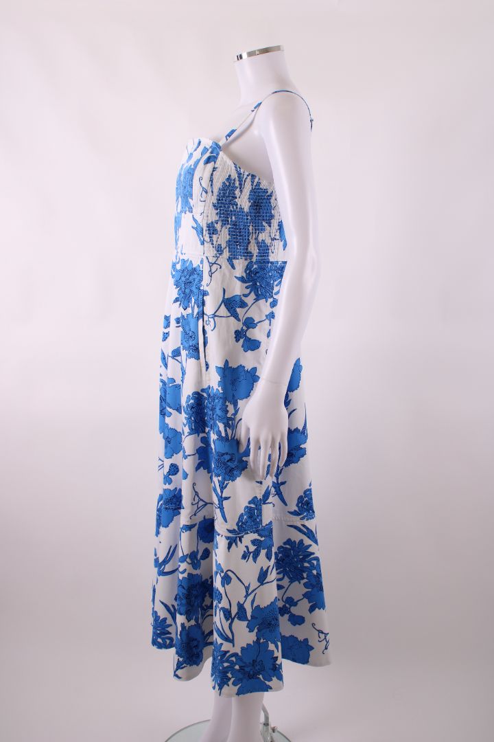 ME+EM Floral strappy long dress blue and white 12 | O/S, Blue
