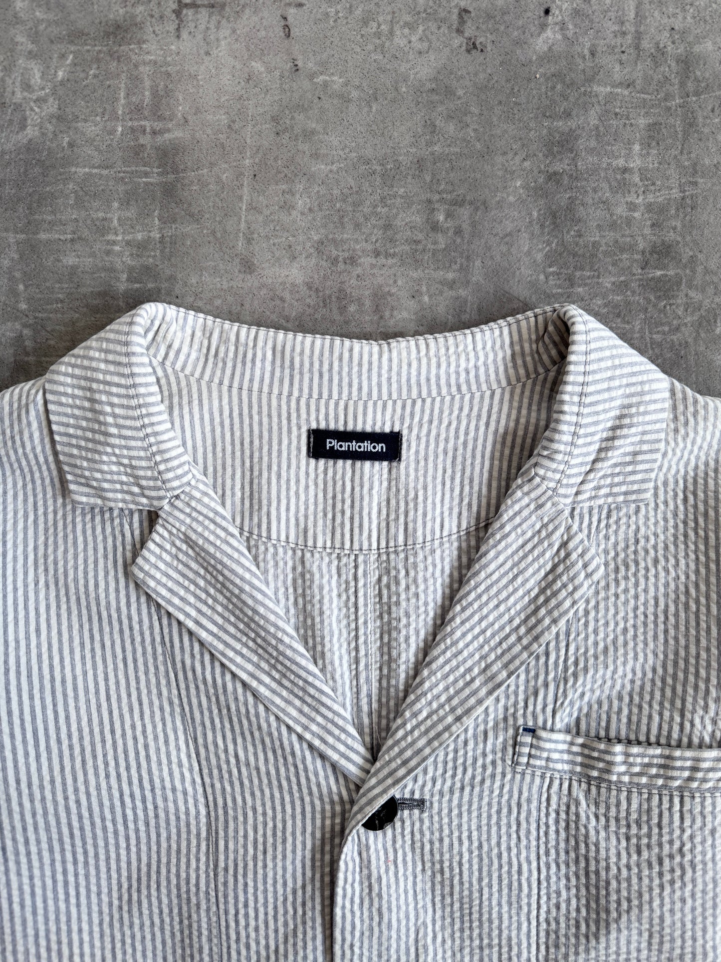 Issey Miyake Plantation Textured Stripe Chore Jacket