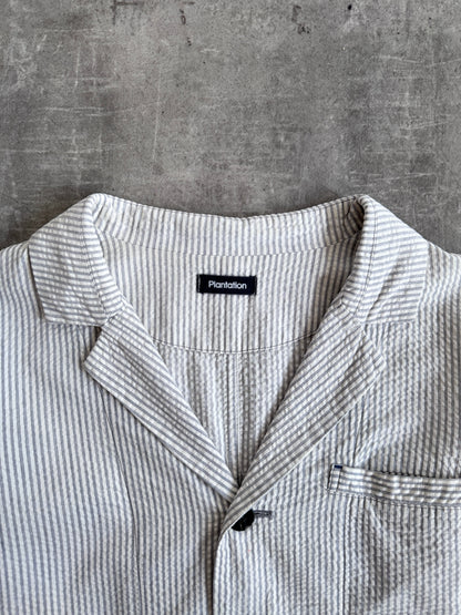 Issey Miyake Plantation Textured Stripe Chore Jacket