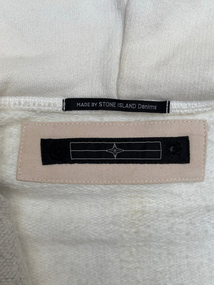 A/W2007 Stone Island Denim Logo Printed Full-Zip Hood Jacket