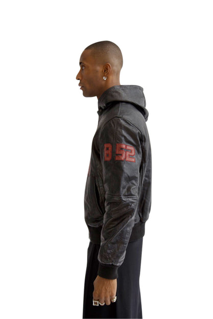 B.52 Boxing Leather Hooded Jacket
