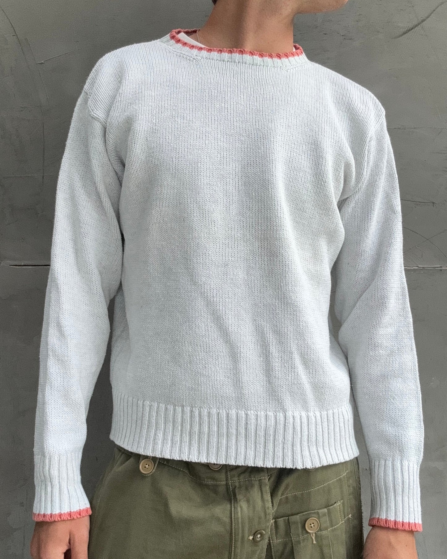 YVES SAINT LAURENT DIFFUSION HOMMES WHITE KNIT SWEATSHIRT - M | Medium, Multicoloured