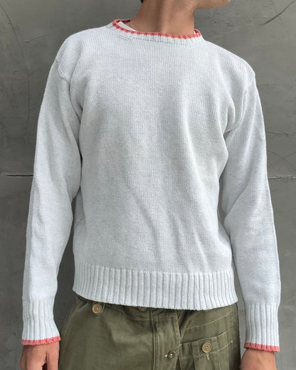 YVES SAINT LAURENT DIFFUSION HOMMES WHITE KNIT SWEATSHIRT - M | Medium, Multicoloured