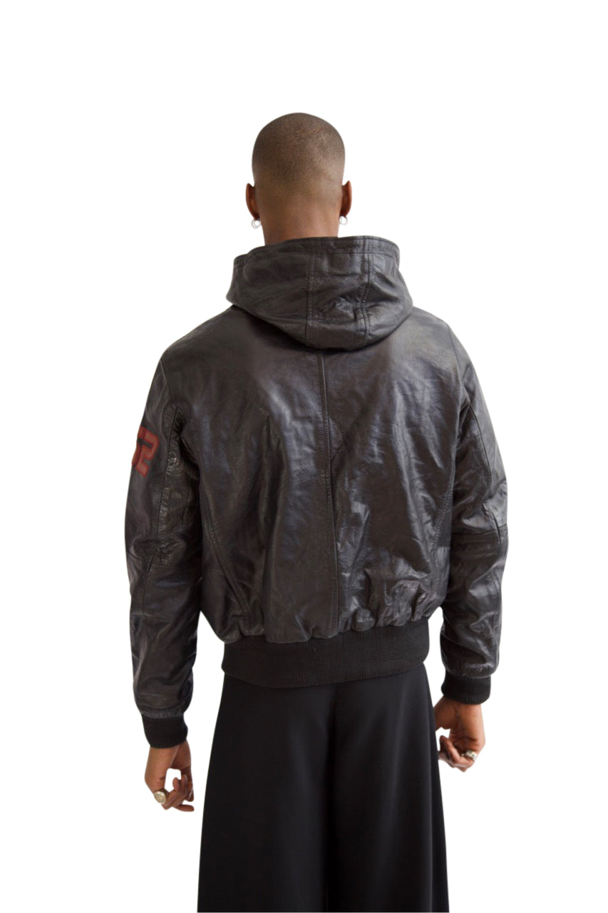 B.52 Boxing Leather Hooded Jacket