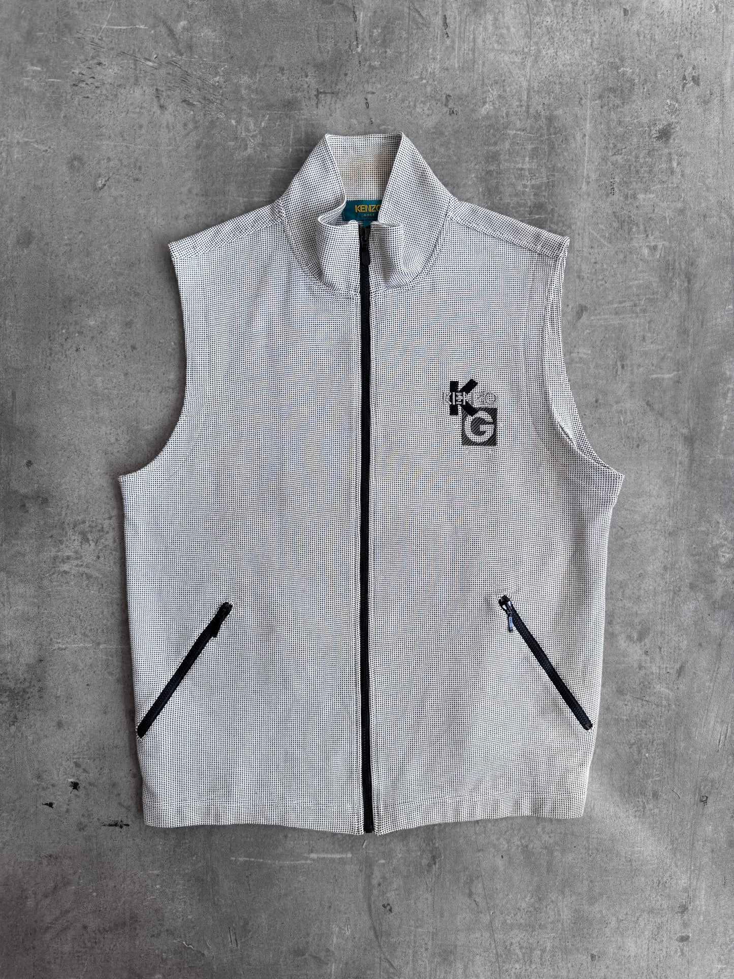 Kenzo Polka Dot Textured Spellout Gilet