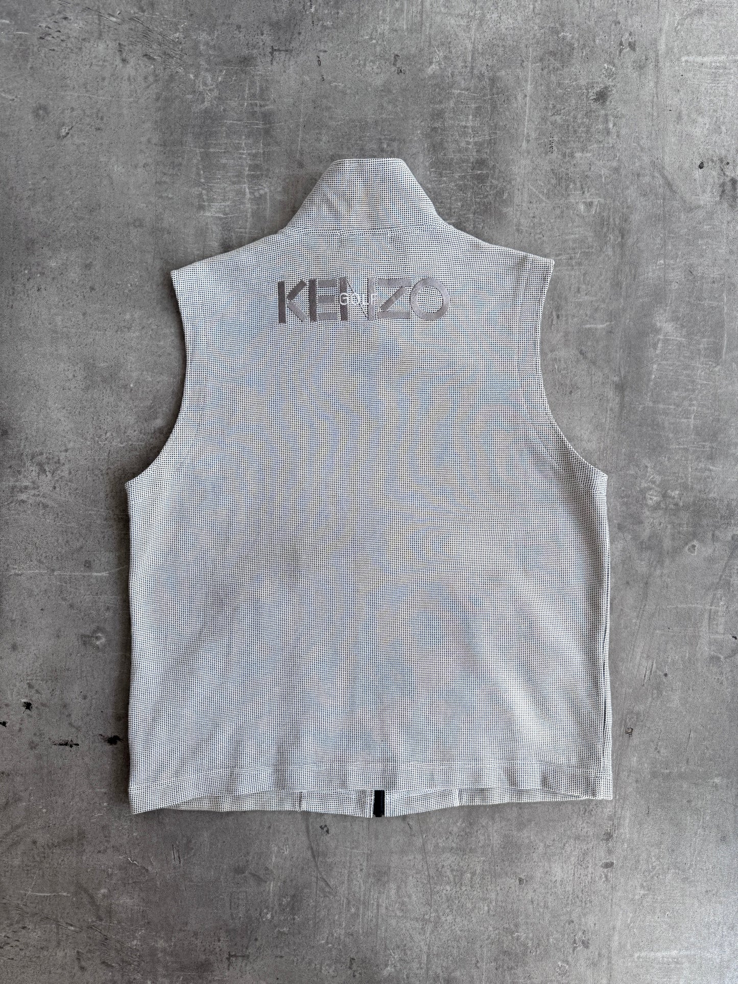 Kenzo Polka Dot Textured Spellout Gilet