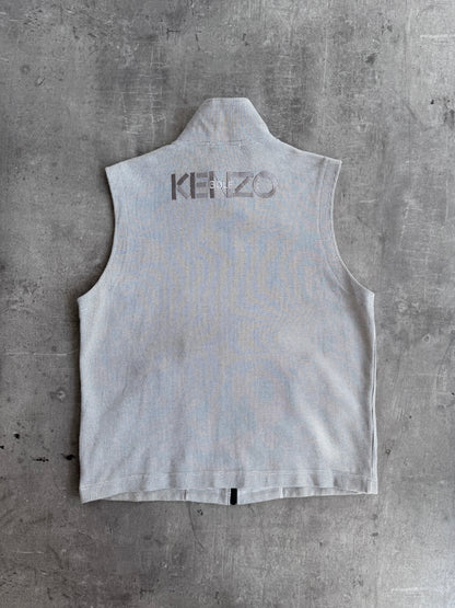 Kenzo Polka Dot Textured Spellout Gilet
