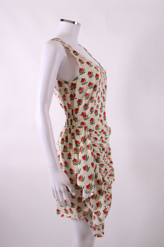 Rhode Floral Print Mini Dress White / Red S | O/S, Red