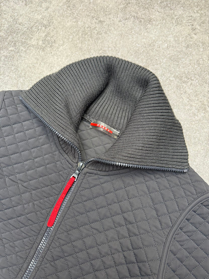 2003 Prada Quilted High Neck Full Zip Jacket