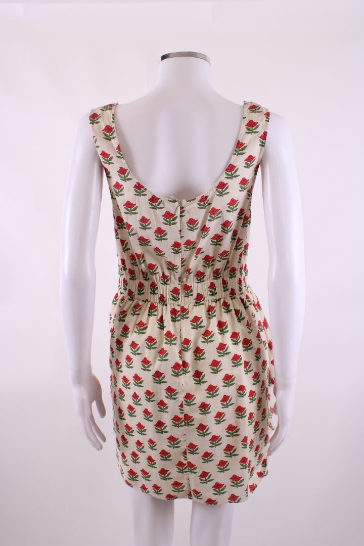 Rhode Floral Print Mini Dress White / Red S | O/S, Red