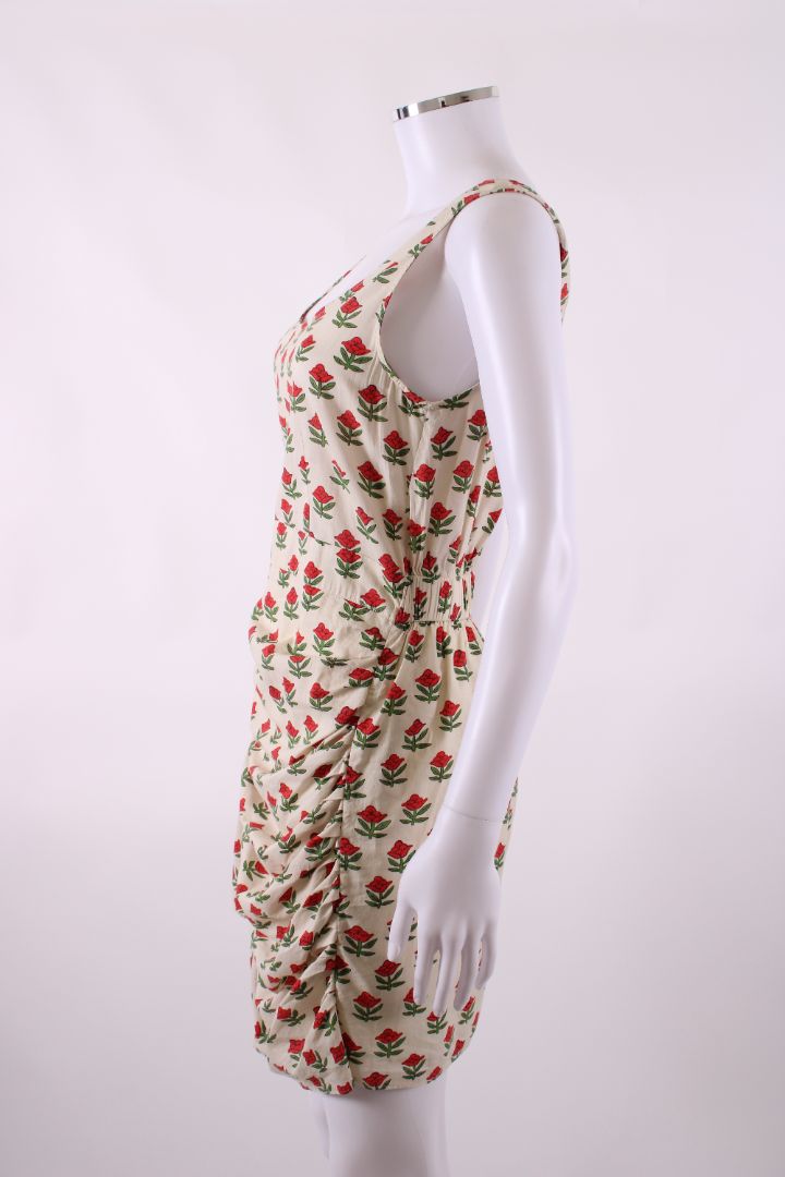 Rhode Floral Print Mini Dress White / Red S | O/S, Red