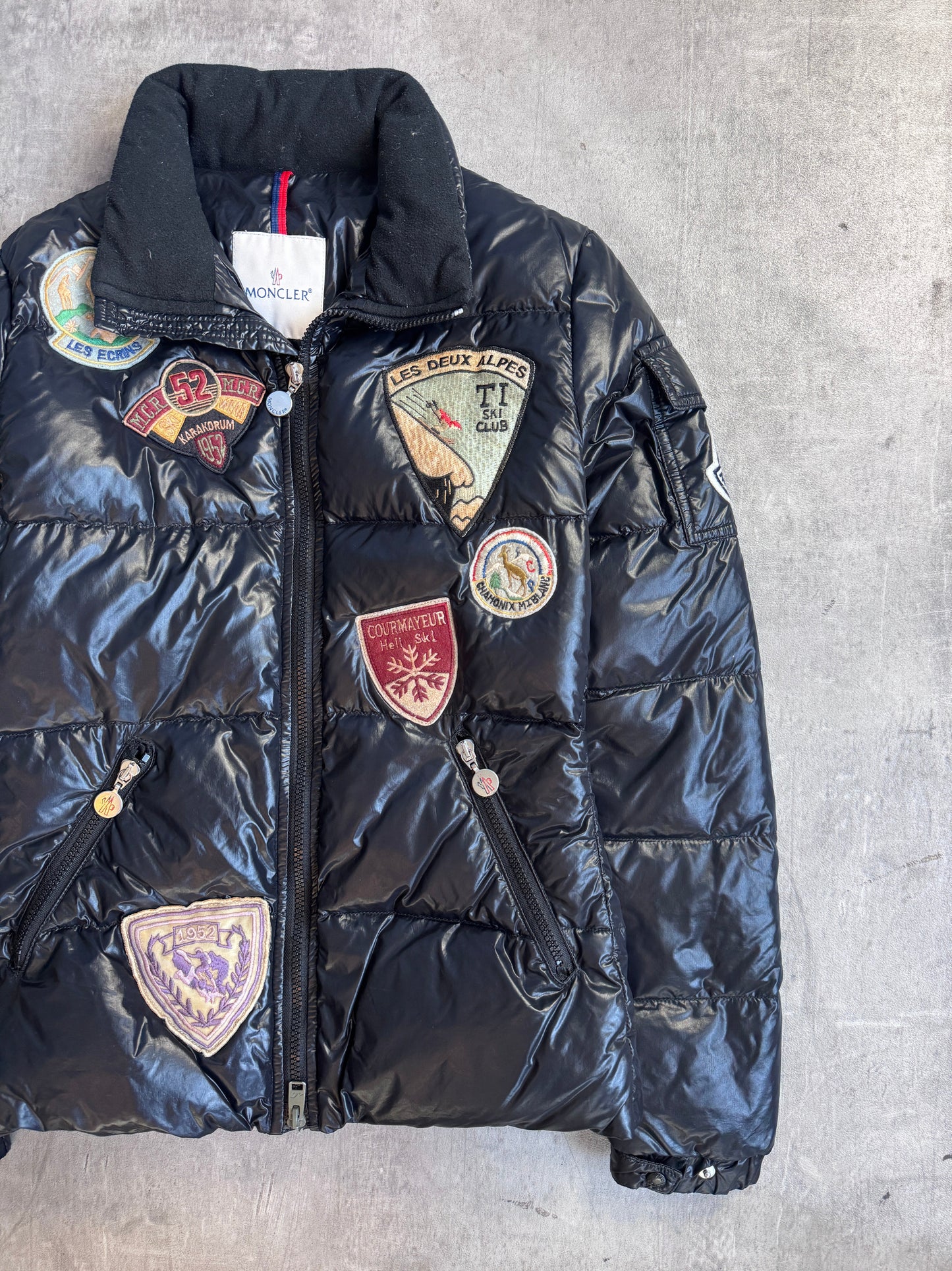 Moncler Black Patchwork Puffer Jacket