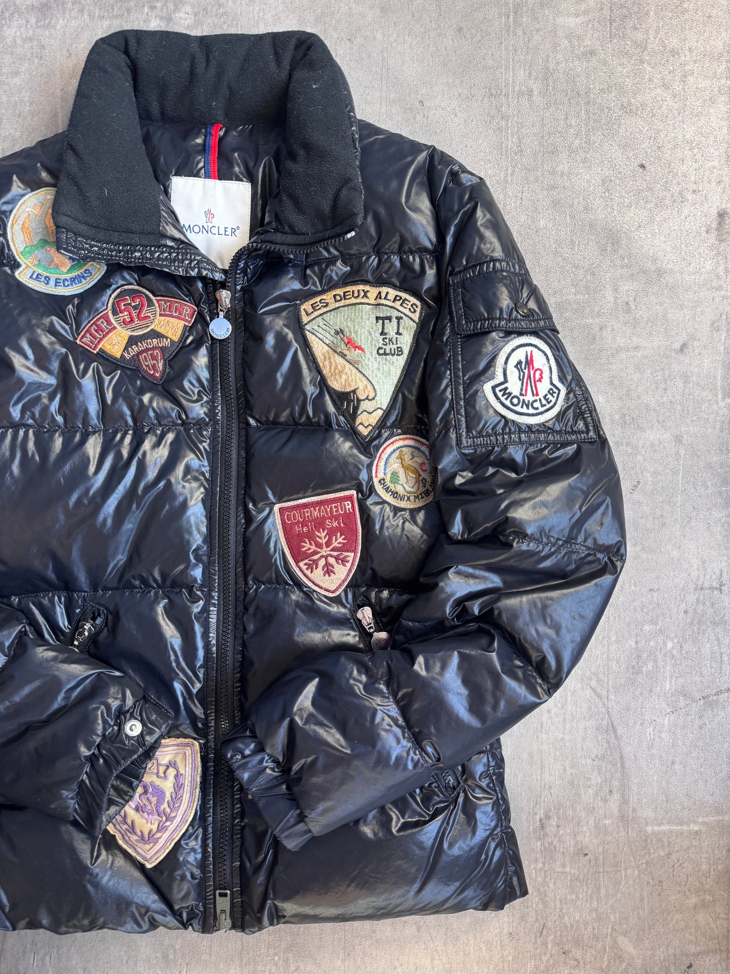 Moncler Black Patchwork Puffer Jacket