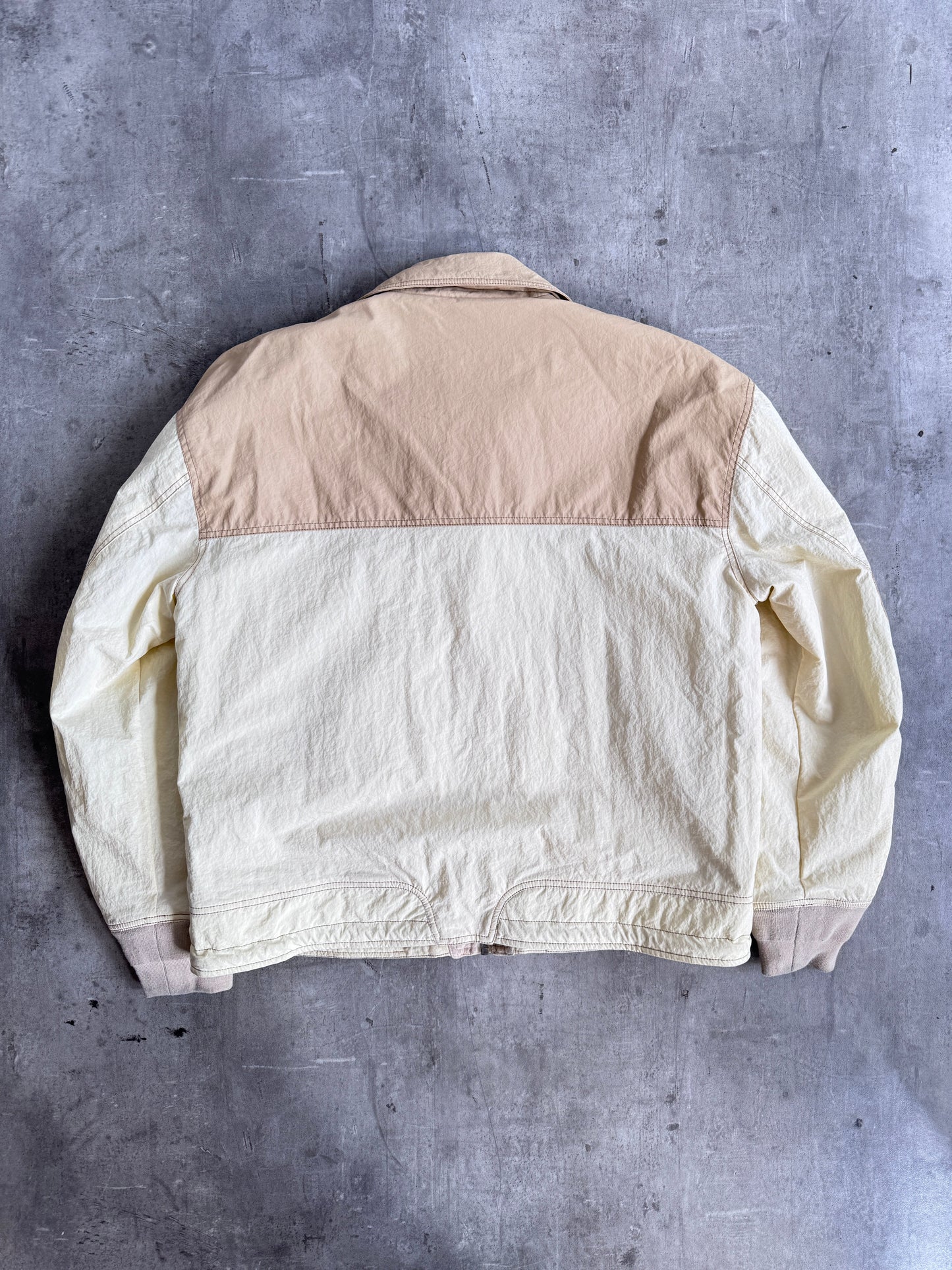 Diesel Beige Panelled Multi Fabric Hybrid Jacket