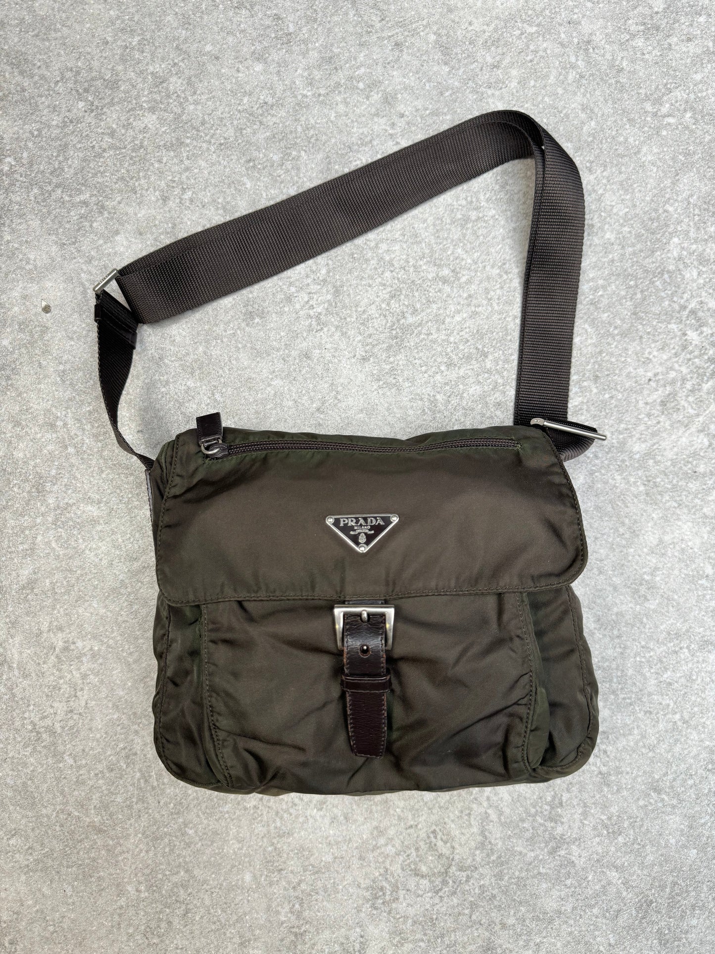 Prada Logo Plaque Nylon Crossbody